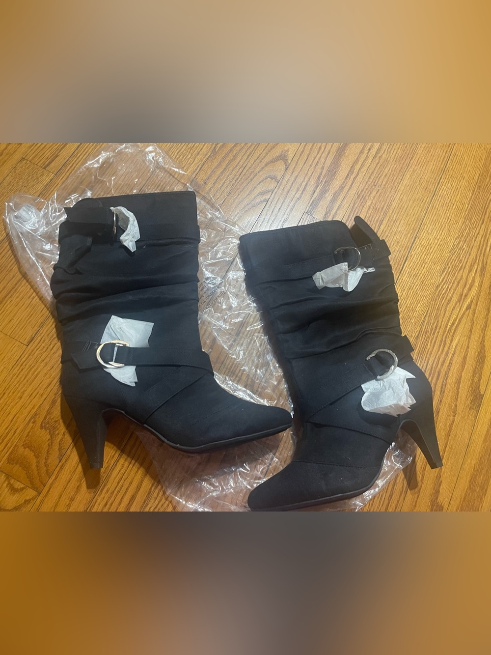 Black booties with Buckle Accent - Women size 10M new from Avon fashion company